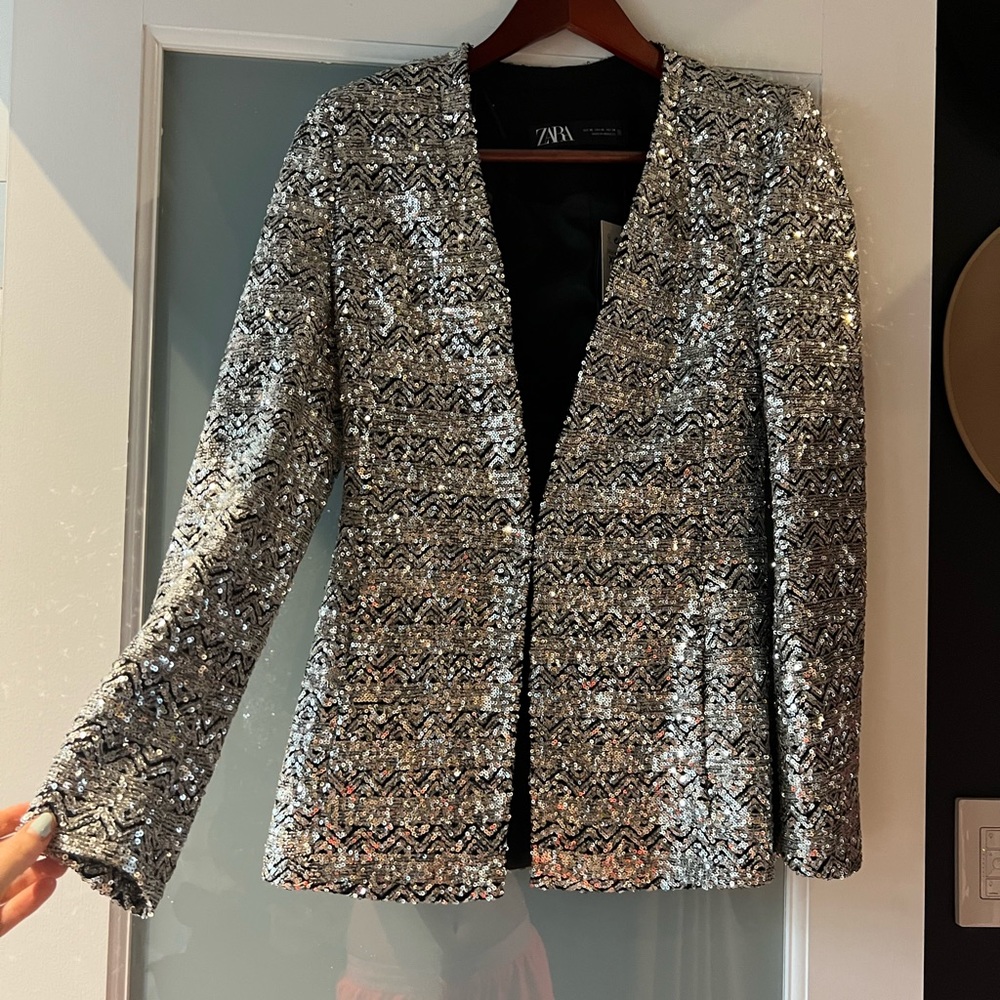Zara sequin blazer - XS, NWT